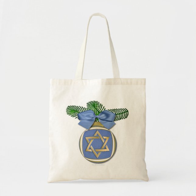 Judaica Hanukkah Star Of David Ornament Print Tote Bag (Front)
