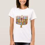 Judaica Happy Hanukkah Dreidel Menorah T-Shirt<br><div class="desc">You are viewing The Lee Hiller Designs Collection of Home and Office Decor,  Apparel,  Gifts and Collectibles. The Designs include Lee Hiller Photography and Mixed Media Digital Art Collection. You can view her Nature photography at http://HikeOurPlanet.com/ and follow her hiking blog within Hot Springs National Park.</div>