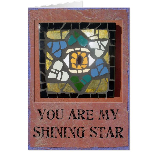 Judaica: Mosaic Hearts Star of David with Evil Eye (Front)
