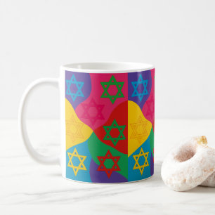 Judaica Mugs - Jewish Stars - Colorful Gifts