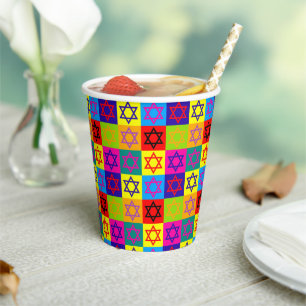 Judaica - Paper Cups - Jewish Stars Gifts 
