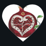 Judaica Pomegranate Heart Hanukkah Rosh Hashanah Sticker<br><div class="desc">You are viewing The Lee Hiller Designs Collection of Home and Office Decor,  Apparel,  Gifts and Collectibles. The Designs include Lee Hiller Photography and Mixed Media Digital Art Collection. You can view her Nature photography at http://HikeOurPlanet.com/ and follow her hiking blog within Hot Springs National Park.</div>