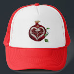 Judaica Pomegranate Heart Hanukkah Rosh Hashanah Trucker Hat<br><div class="desc">You are viewing The Lee Hiller Designs Collection of Home and Office Decor,  Apparel,  Gifts and Collectibles. The Designs include Lee Hiller Photography and Mixed Media Digital Art Collection. You can view her Nature photography at http://HikeOurPlanet.com/ and follow her hiking blog within Hot Springs National Park.</div>