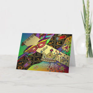 Judaica Purim Esther Celebration Art Print Card