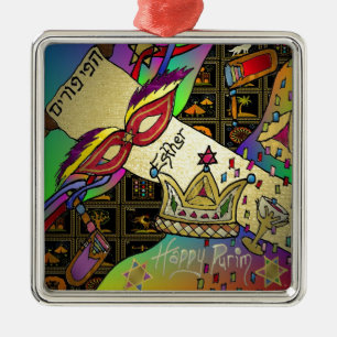 Judaica Purim Esther Celebration Art Print Metal Tree Decoration