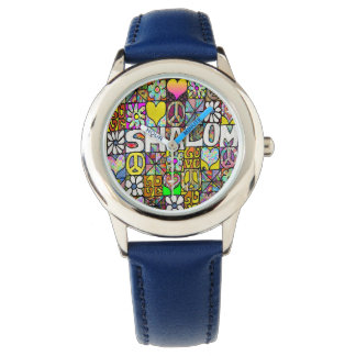 Judaica Retro 60s Psychedelic Shalom LOVE Watch