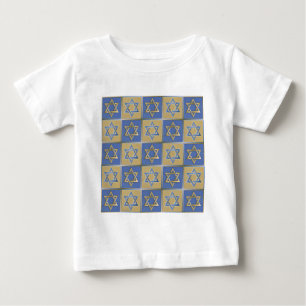 Judaica Star Of David Metal Gold Blue Baby T-Shirt