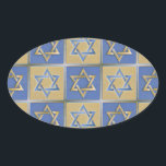 Judaica Star Of David Metal Gold Blue Oval Sticker<br><div class="desc">You are viewing The Lee Hiller Design Collection. Apparel,  Gifts & Collectibles  Lee Hiller Photography or Digital Art Collection. You can view her Nature photography at http://HikeOurPlanet.com/ and follow her hiking blog within Hot Springs National Park.</div>