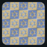 Judaica Star Of David Metal Gold Blue Square Sticker<br><div class="desc">You are viewing The Lee Hiller Design Collection. Apparel,  Gifts & Collectibles  Lee Hiller Photography or Digital Art Collection. You can view her Nature photography at http://HikeOurPlanet.com/ and follow her hiking blog within Hot Springs National Park.</div>