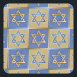 Judaica Star Of David Metal Gold Blue Square Sticker<br><div class="desc">You are viewing The Lee Hiller Design Collection. Apparel,  Gifts & Collectibles  Lee Hiller Photography or Digital Art Collection. You can view her Nature photography at http://HikeOurPlanet.com/ and follow her hiking blog within Hot Springs National Park.</div>