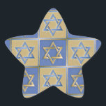 Judaica Star Of David Metal Gold Blue Star Sticker<br><div class="desc">You are viewing The Lee Hiller Design Collection. Apparel,  Gifts & Collectibles  Lee Hiller Photography or Digital Art Collection. You can view her Nature photography at http://HikeOurPlanet.com/ and follow her hiking blog within Hot Springs National Park.</div>
