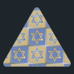 Judaica Star Of David Metal Gold Blue Triangle Sticker<br><div class="desc">You are viewing The Lee Hiller Design Collection. Apparel,  Gifts & Collectibles  Lee Hiller Photography or Digital Art Collection. You can view her Nature photography at http://HikeOurPlanet.com/ and follow her hiking blog within Hot Springs National Park.</div>