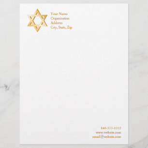 Judaism Symbol Customised Letterhead