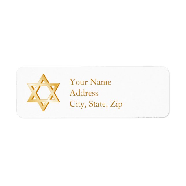 Judaism Symbol Return Address Label (Front)