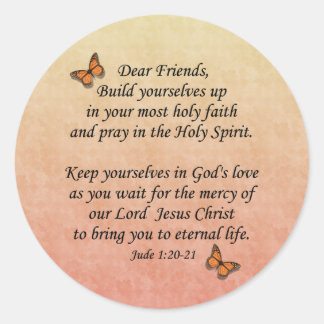 Jude 1:20-21 ~ Holy Faith Classic Round Sticker