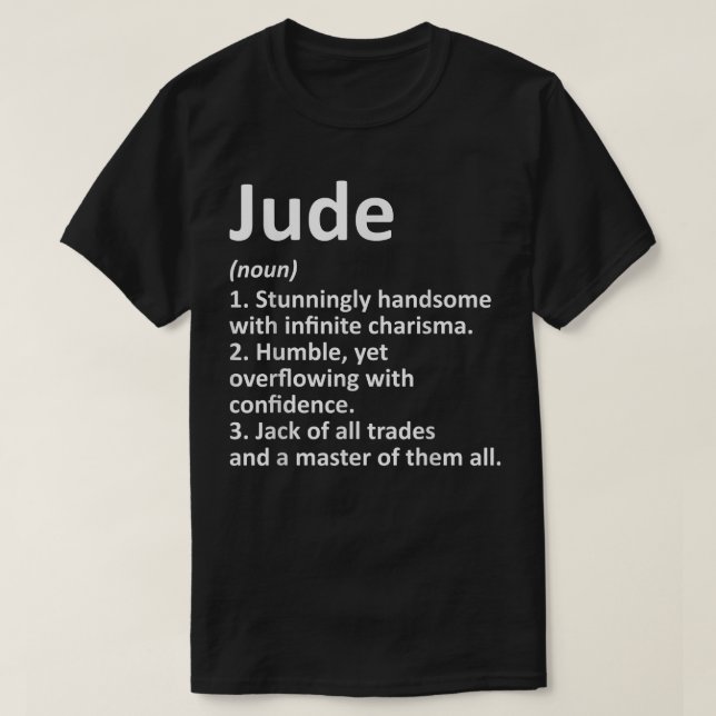 JUDE Definition Personalised Name Funny Birthday G T-Shirt (Design Front)