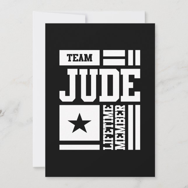 Jude Personalised Name Birthday Gift Invitation (Front)