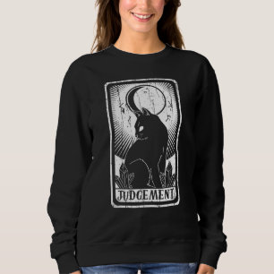 Judement Moon Cat Arot Card Pagan Goblincore Goth  Sweatshirt