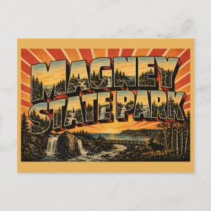 Judge C.R. Magney State Park MN Vintage Travel Art Postcard