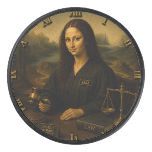 Judge Funny Mona Lisa Lawyer & Justice Gift Hockey Puck
