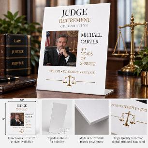 Judge Retirement Commemorative Photo Keepsake Pedestal Sign