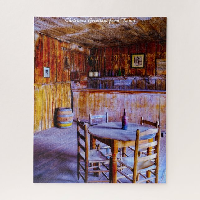 Judge Roy Bean Saloon Texas.Christmas Greetings Jigsaw Puzzle (Vertical)