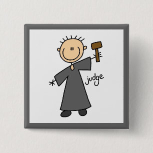 Judge Stick Figure 15 Cm Square Badge