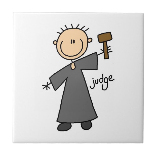 Judge Stick Figure Ceramic Tile (Front)
