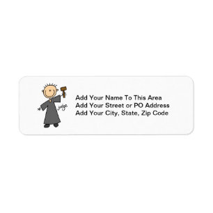 Judge Stick Figure Return Address Label