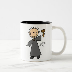 Judge Stick Figure Two-Tone Coffee Mug