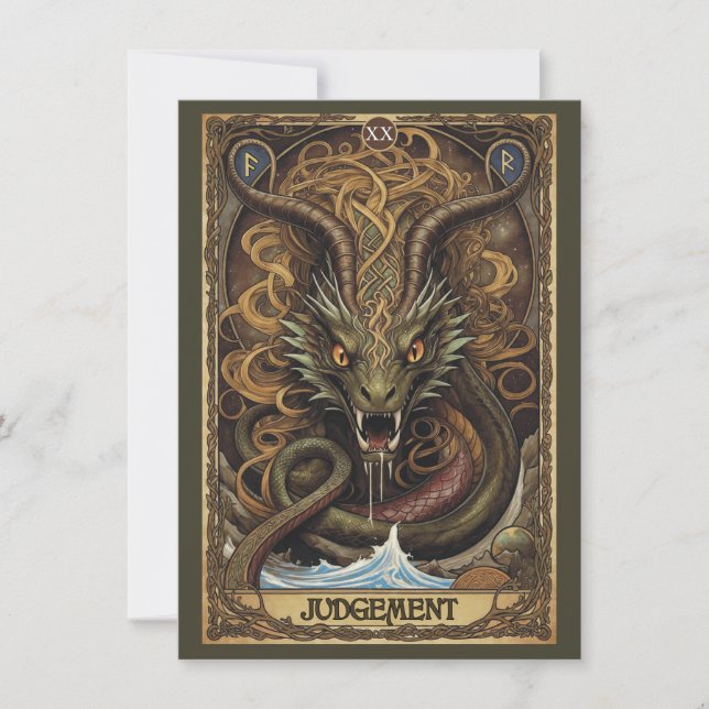 Judgement Norse Tarot Art Flat Thank You Card (Front)