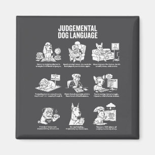 Judgemental Dog Language Meme Illustration Magnet