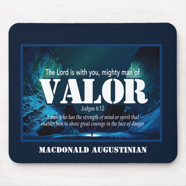 Judges 6:12 VALOR Mighty Man Personalized Mouse Pad (Front)