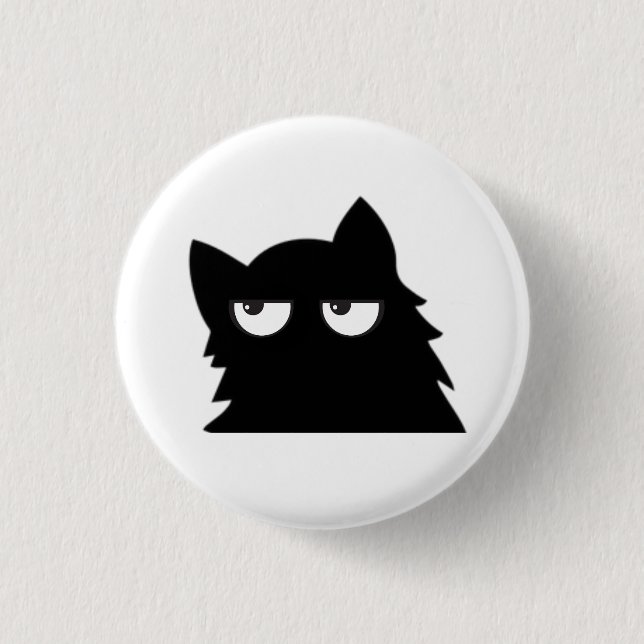 Judging Black Cat Funny Minimal Cat Design 3 Cm Round Badge (Front)