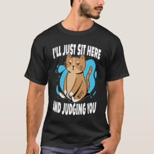 Judging Cat Men Black T-Shirt