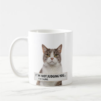 Judging Cat Sarcastic Quote Minimal Art Coffee Mug