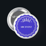 Judging Contest Modern Ribbon Judge  6 Cm Round Badge<br><div class="desc">Modern blue and white colour toned judge button for beauty pageants,  baking contests,  chilli cook-off, science fairs, mock trial, competitions and other events that are judged.</div>