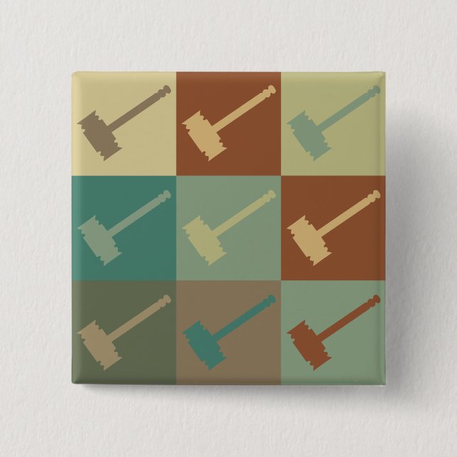 Judging Pop Art 15 Cm Square Badge (Front)