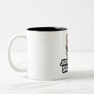 Judging You Silently - Fawn Frenchie Sticker Two-Tone Coffee Mug