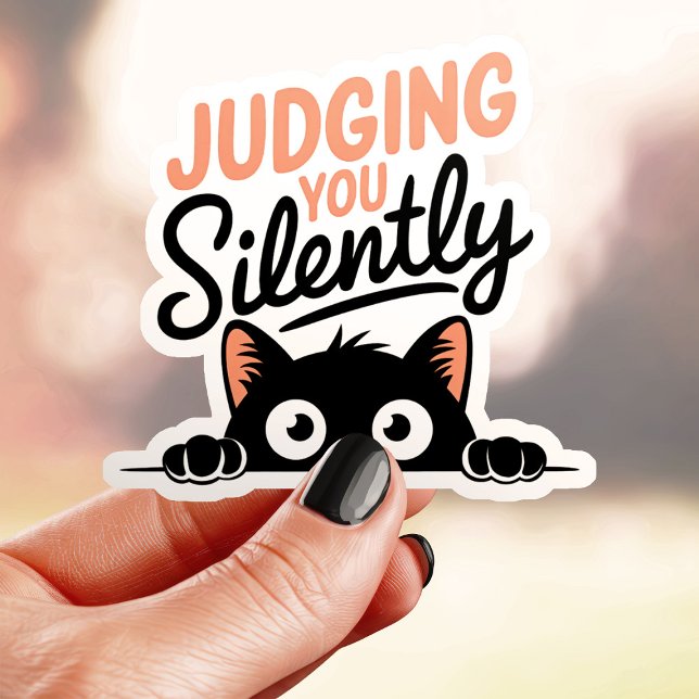 Judging You Silently Funny Cat Vinyl (Creator Uploaded)
