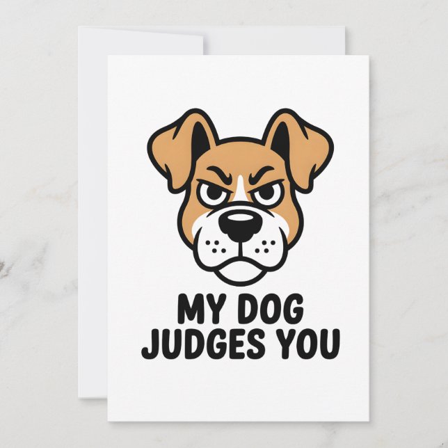 Judgmental Dog Face Bold Sarcastic Quote Holiday Card (Front)