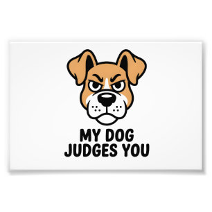 Judgmental Dog Face Bold Sarcastic Quote Photo Print