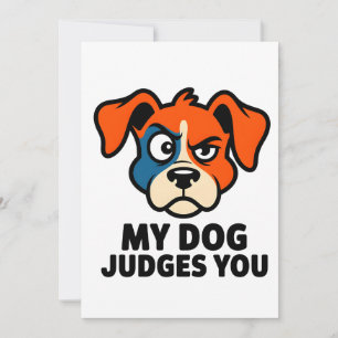 Judgmental Dog Face Sarcastic Quote Art Holiday Card