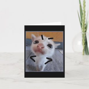 Judgy Kitty Funny Cat Lover Angry Kitten Meme Cute Card