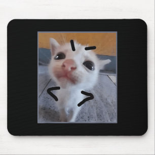 Judgy Kitty Funny Cat Lover Angry Kitten Meme Cute Mouse Pad