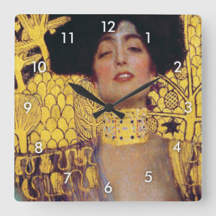 Judith (Lady in Gold), Gustav Klimt Square Wall Clock