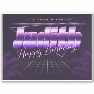 Judith Name Vorname lila retro Sticker Geburtstag