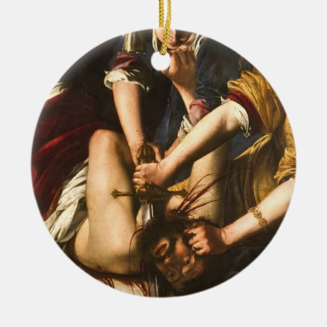 Judith Slaying Holofernes - Artemisia Gentileschi Ceramic Ornament (Front)