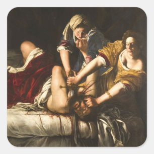 Judith Slaying Holofernes - Artemisia Gentileschi Square Sticker