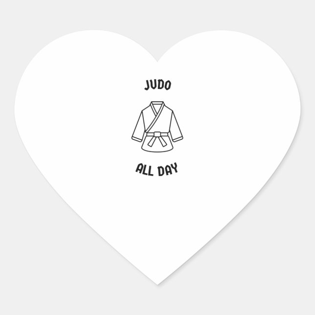 Judo all day heart sticker (Front)